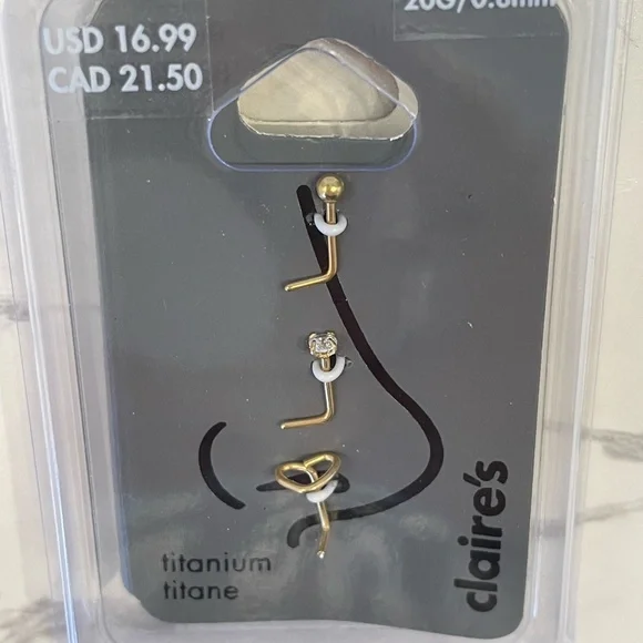 Nose Rings 20g - 3 Pack - Picture 2 of 3